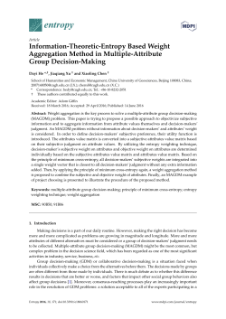 Information-Theoretic-Entropy Based Weight Aggregation