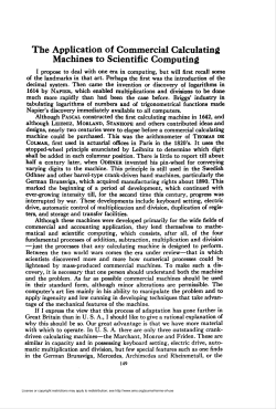 The Application of Commercial Calculating Machines to Scientific