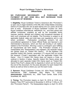 Official Rules - Royal Caribbean