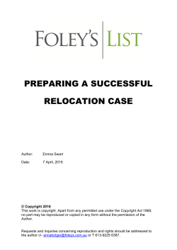 Preparing a Successful Relocation Case