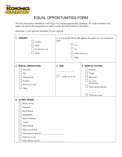 Equal opportunities form - New Economics Foundation