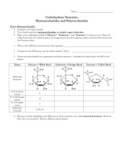 Carbohydrate Structure: Monosaccharides and Polysaccharides