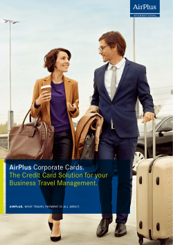AirPlus Corporate Cards. The Credit Card Solution for your Business