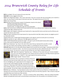 2014 Brunswick County Relay for Life Schedule of Events