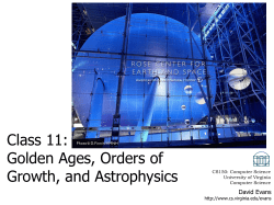 Golden Ages, Orders of Growth, Astrophysics