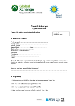 Global Xchange Application form