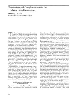 Prepositions and Complementizers in the Classic Period