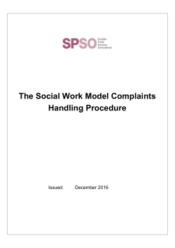 The Social Work Model Complaints Handling Procedure