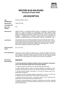 job description - NHS Scotland Recruitment