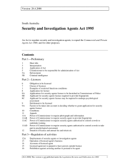 Security and Investigation Agents Act South Australia 1995