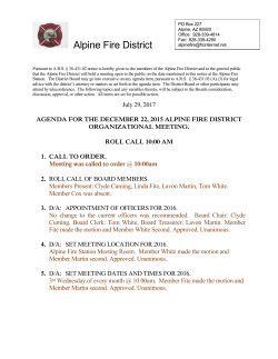 Professional Letter - Alpine Fire District