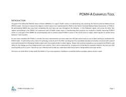 PCMH-A Examples Tool
