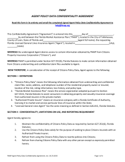 fmap agent policy data confidentiality agreement