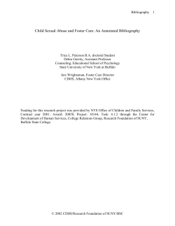 Annotated Bibliography - Center for Development of Human Services