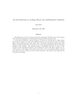 An introduction to coding theory for mathematics students