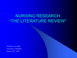 nursing research “literature review”