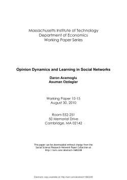 Massachusetts Institute of Technology Department of Economics