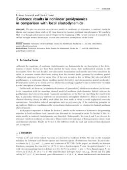 Existence results in nonlinear peridynamics in comparison with local