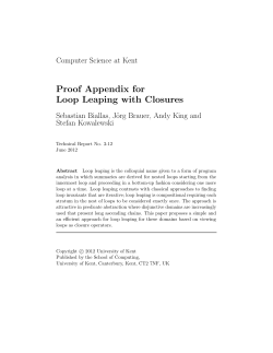 Proof Appendix for Loop Leaping with Closures