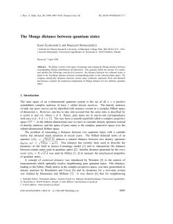 The Monge distance between quantum states