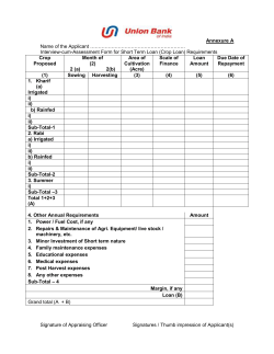 Agriculture Loan Crop Loan
