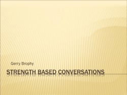 Strength Based Conversations
