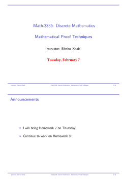 Math.3336: Discrete Mathematics Mathematical Proof Techniques