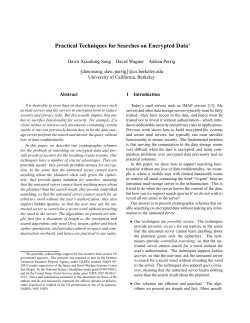 Practical Techniques for Searches on Encrypted Data