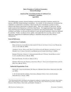 Basic Principles of Antitrust Economics