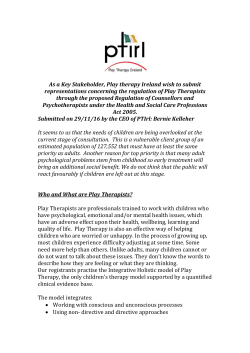 As a Key Stakeholder, Play therapy Ireland wish to submit