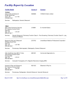 Facility Report by Location Facility Details Licence # Licensee Acton