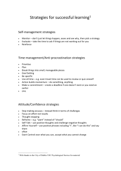 Strategies for successful learning1