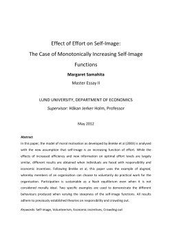 Effect of Effort on Self-Image: The Case of Monotonically Increasing
