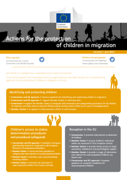 Actions for the protection of children in migration