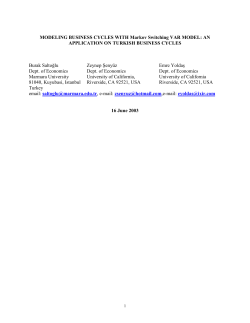MODELING BUSINESS CYCLES WITH Markov