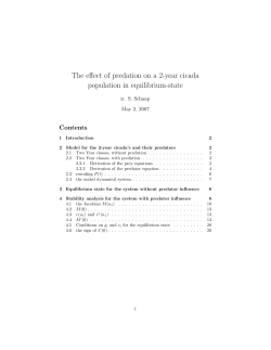The effect of predation on a 2-year cicada population in equilibrium