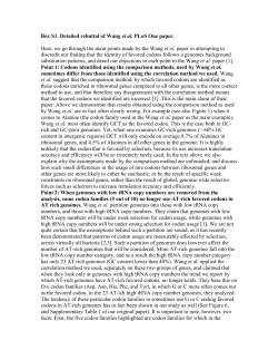 Box S1. Detailed rebuttal of Wang et al. PLoS One paper. Here, we