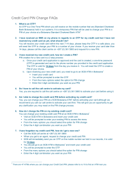 Credit Card PIN Change FAQs