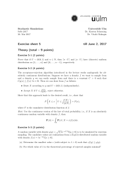 Exercise sheet 5 till June 2, 2017 Theory (total – 9