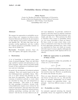Probability theory of fuzzy events