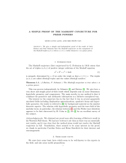A Simple Proof Of The Markoff Conjecture For Prime Powers