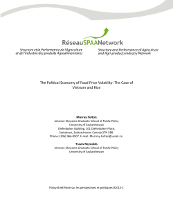 The Political Economy of Food Price Volatility: The Case of Vietnam
