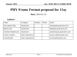 PHY Frame Format proposal for 11ay Date