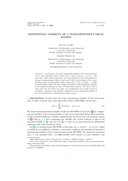 EXPONENTIAL STABILITY OF A STATE