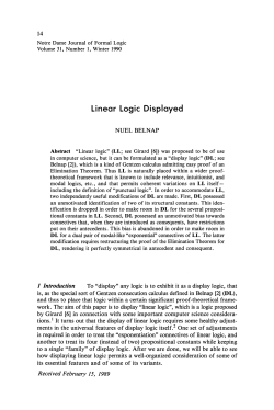 Linear Logic Displayed - University of Pittsburgh