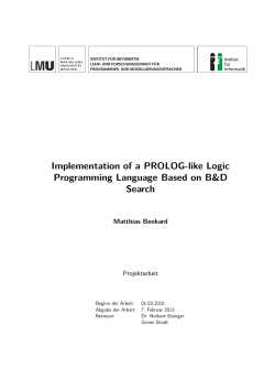 Implementation of a PROLOG-like Logic Programming Language