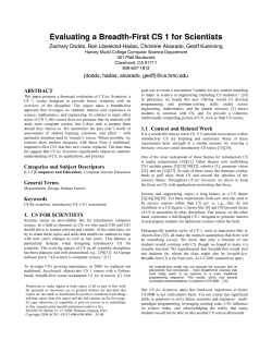 Evaluating a Breadth-First CS 1 for Scientists