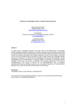 Diversity in knowledge transfer: A network theory approach Africa