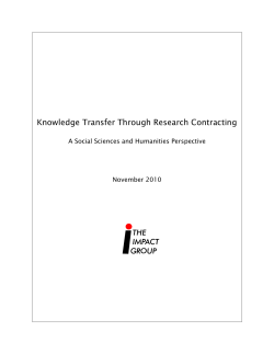 Knowledge Transfer Through Research Contracting - sshrc-crsh