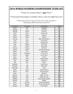 2014 world washers championship team list